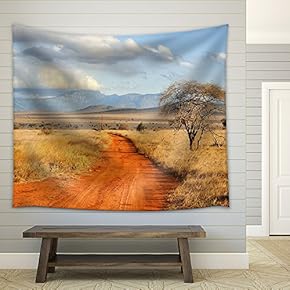 Beautiful Landscape with Tree in Africa - Fabric Wall Tapestry Home Decor - 51x60 inches