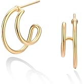 LOYATA Earring Stud Sets for Women 14K Gold Plated 925 Sterling Sliver Post Small Stud Earrings for Women Hypoallergenic Gold Trendy Jewelry for Women