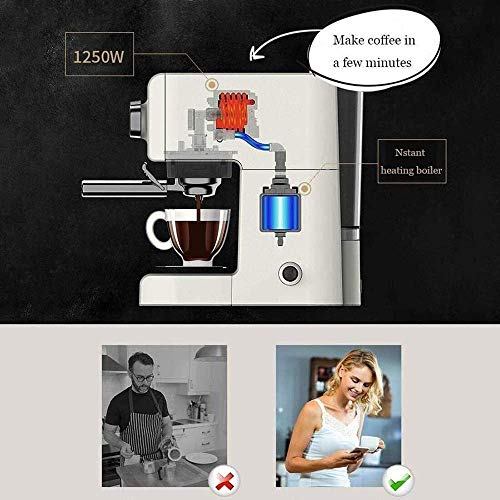 Kaffeemaschine Espresso, elektrischer Espresso Cappuccino Kaffeemaschine, Single-Serve-Kapsel-Kaffeemaschine, Filter… – Bild 5