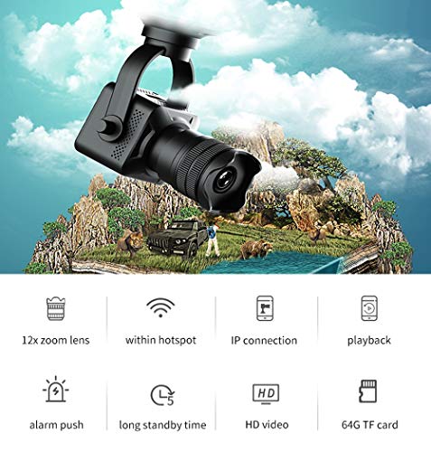 Mini WiFi Spy Camera 1080P Small Wireless Hidden Cameras with Audio and Video Home Security Cameras Built in 800mAh Battery with 12x Optical Zoom Lens Rotatable Bracket Motion Detection Phone APP
