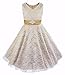 iEFiEL Kids Big Girls V-Neck Lace Flower Dress Graduation Pageant Ball Gown