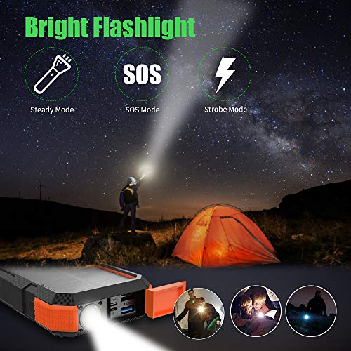 Portable Phone Charger XDRAGON 24000mAh Solar Phone Charger Power Bank