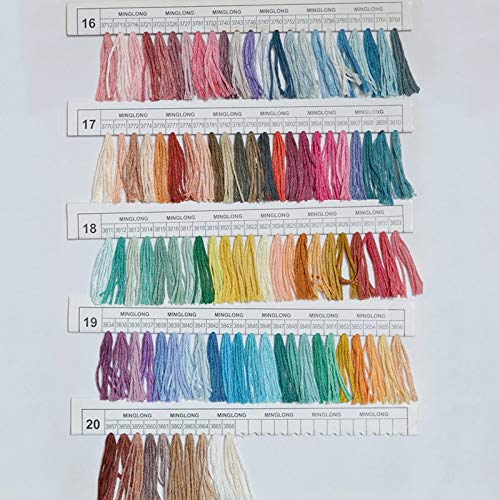 Zamtac Cross Stitch Floss Polyester Embroidery DIY Handmade Thread Sewing Art Craft Tools Accessories for Home Textile Gift 447 Colors