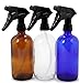 Vivaplex, 3, Large, 16 oz, Empty, Assorted Colors, Glass Spray Bottles with Black Trigger Sprayer