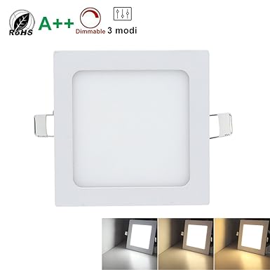 Hengda® LED Quadratisches Deckenleuchten,Super hell mit Trafo, Eckig Panel Deckenleuchte Einbauleuchte Downlight,3 Farbtemper