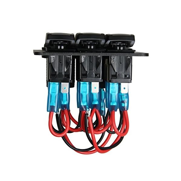 Vennas-Marine-Car-Switch-Panel-3-Gang-with-1-Charger-With-2-USB-Slot-Blue-LED-Light-5pin-Onoff-Rocker-Switch