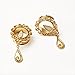 KUBOOZ Ear Piercings Plugs Tunnels Jewelry Dangle Opal Center Plated Gold Stainless Steel Flare Screw Back Plugs Gauges 1/2