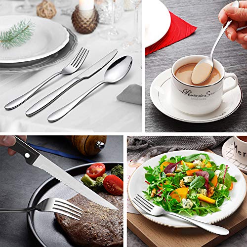LIANYU 72Piece Silverware Set with Steak Knives, Stainless Steel Flatware Cutlery Set for 12