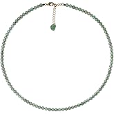 Jewever Simple Genuine Gemstones and Crystals Choker Necklaces for Women Healing Crystal Beaded Choker Necklace 4mm