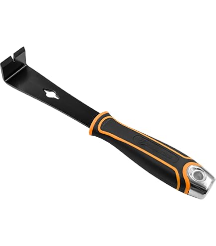 Zimpty ZY311 Pry Bar – Mini Crowbar, Tack & Moulding Lifter, Carpet Flooring Tool, 11”/270mm Heavy Duty, For Lifting Gripper Nails & Door Trims