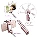 Selfie Stick - 321OU Wireless Bluetooth Mini Selfie Stick Extendable Monopod with 360 Degree Led Fill Light and Mirror for iPhone Samsung Nexus LG Android IOS Cellphones (Rose Gold)