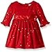 Youngland Baby Girls' Sparkle Sweater Knit Dress with Flower Detail