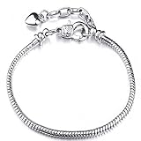 JMQJewelry Snake Cable Chain Women Lobster Clasp For Bead Charms Bracelets
