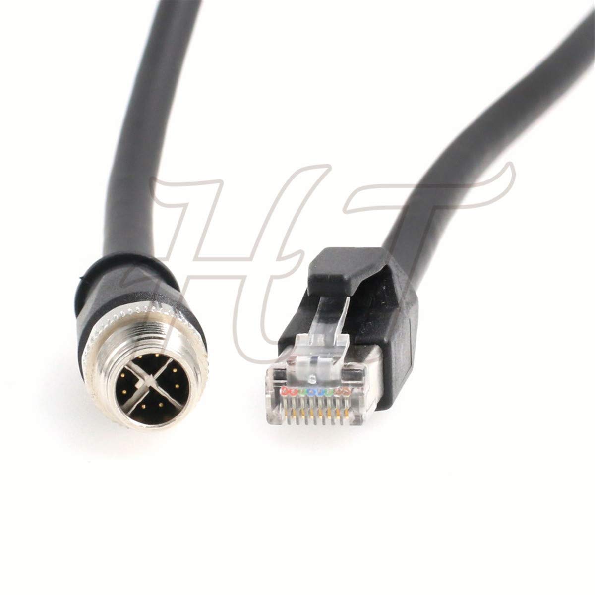 HangTon Ethernet M12 8-Pin X Code to RJ45 Cable for Kathrein Baumer Basler Cognex In-Sight 9000 2000 Basler Machine Vision Camera Sensor Machine Control Automation Cat 6A Network 9.84ft - Image 4