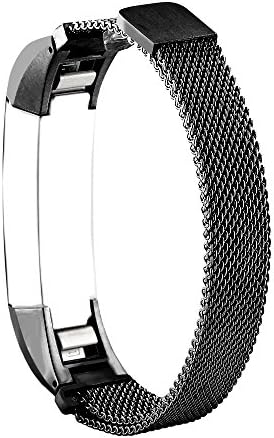 Blesihu Metal Watch Band For Fitbit Atla,Milanese Magnetic Loop Stainless Steel Band For Fitbit Alta Smart Watch Large Black
