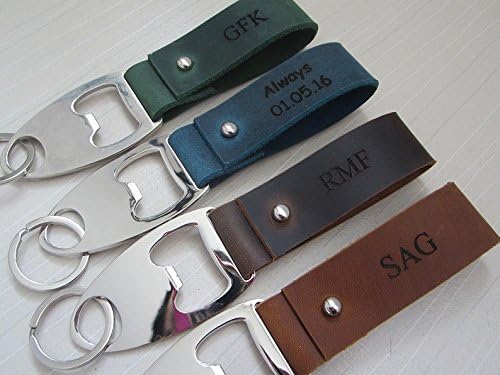Personalized Bottle Opener Keychains,Engraved Leather Keychain,Custom Key Chain,Leather Key Fob,Belt Keychain, Leather Gift, Wedding gift,leather keyring