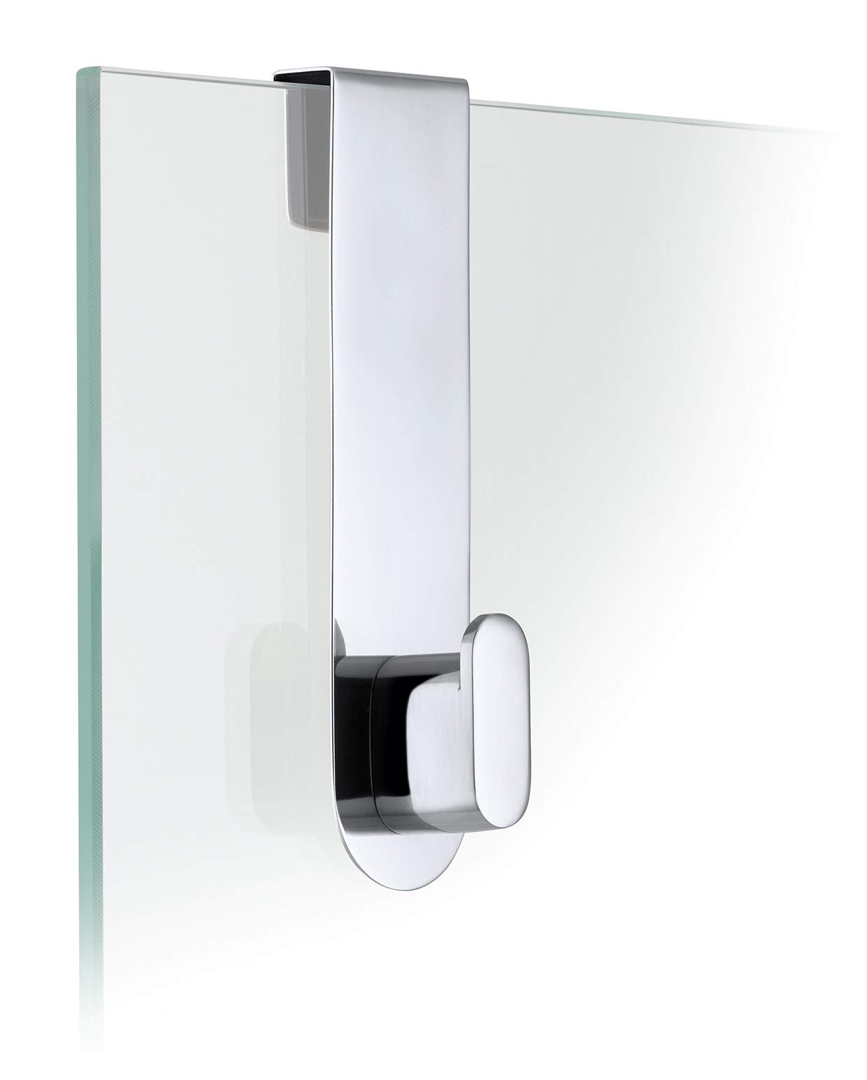 Blomus 68915 blomus Glas Shower overdoor Hook, Stainless-Steel, Silver, H 14 cm, B 4 cm, T 3,5 cm