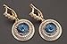Turkish Handmade Jewelry Round Shape London Blue and Round Cut Topaz 925 Sterling Silver Dangle/Drop Earrings