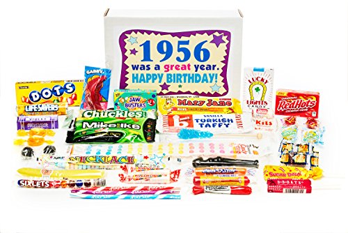 Woodstock Candy ~ 1956 63rd Birthday Gift Box Nostalgic Retro Candy Mix from Childhood for 63 Year Old Man or Woman Born 1956 Jr