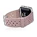 Fitbit Blaze Smart Fitness Watch Band,Thankscase Genuine Leather Strap Wrist Band Replacement, Spring Bar and Beautiful Embossed Pattern for Fitbit Blaze Smart Fitness Watch.(Rose Sport)
