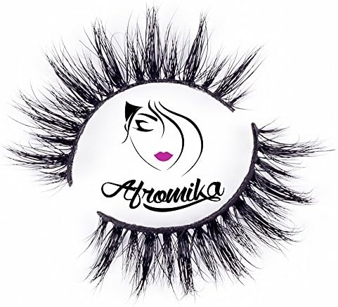 3D Mink False Eyelashes by Afromika Lightweight Natural Look Reusable Handmade For Makeup Sturdy Flexible Band 1 Pair Pack in Style Milan