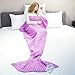 LAGHCAT Mermaid Tail Blanket Crochet Mermaid Blanket for Adult, Soft All Seasons Sleeping Blankets, Classic Pattern (71