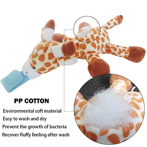 Baby Detachable Stuffed Animal for Pacifier Holder, Soft Plush Toy for
