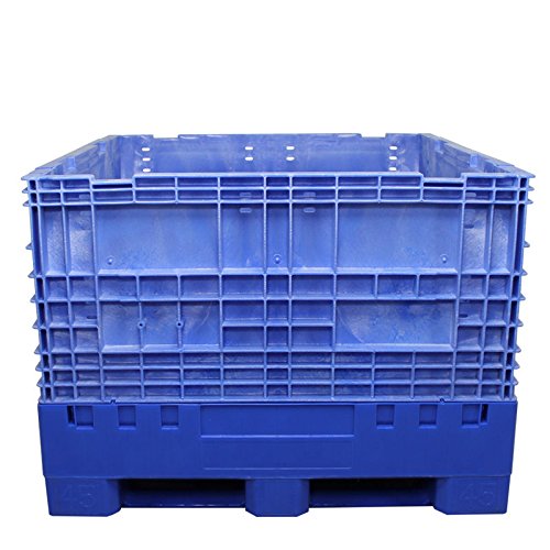 New Blue Collapsible Bulk Container (2 Doors) Exterior 45W x 48" L x 34" H - Superior Quality and Value - Made in USA (Only 20 pcs Left)