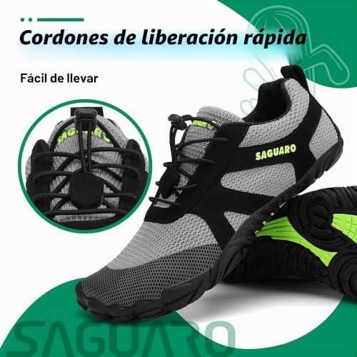 Hombre Mujer Zapatillas Barefoot Minimalistas Calzado de Training Ligeras Cmodas para Caminar Senderismo Ciclismo Trail Running Trekking Playa Agua, Gris Nube, 42 EU