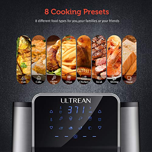 Ultrean Air Fryer, Stainless Steel Air Fryer Combo with Roaster
