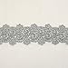 Silver Metallic Rayon Embroidery Lace Trim Flower Floral pattern applique lace - Bridal wedding Lace Trim wedding fabric Millinery accent motif scrapbooking crafts lace for baby headband hair accessories dress bridal accessories by Annielov trim #336