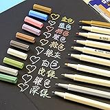VStoy Set of 10 Colors Metallic Marker Pens Gold Silver White Pink Ink Card Making NEW