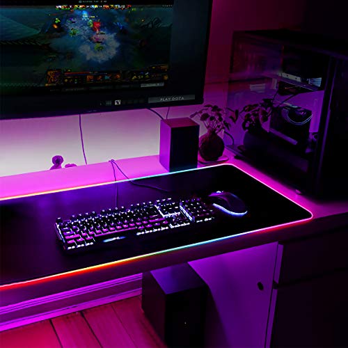 GIM RGB Gaming Mouse Pad, USB Large Extended Led Mouse Pad with 14