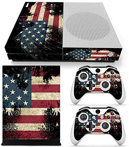 DAPANZ American Flag Skin Sticker Vinyl Decal Cover for Xbox One S Console + 2 Controllers