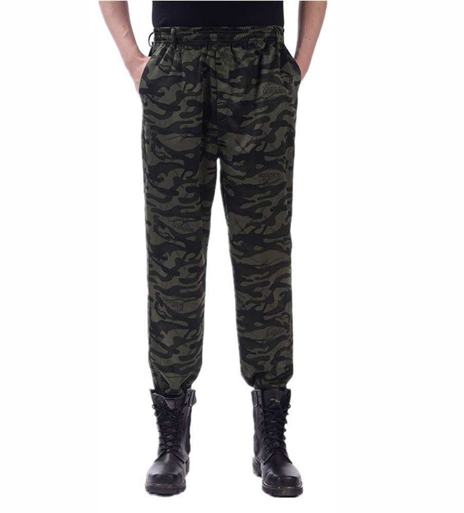 Men\'s Active Pants Camouflage Printed Casual Pants Elastic Straight Work Trousers Sweatpants for Training Camping Mountaineering