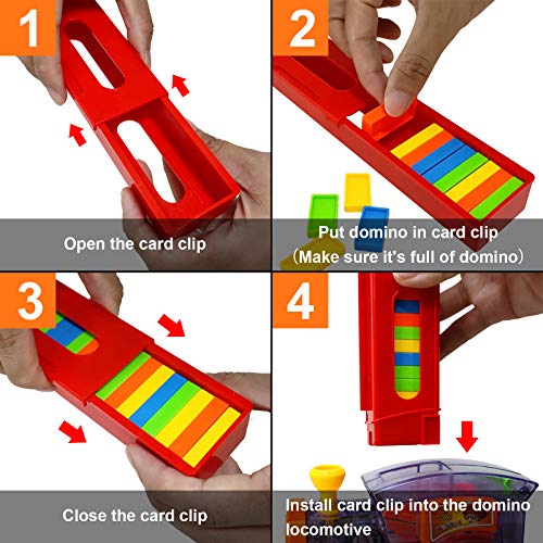 Domino Train,Domino Blocks Set, Dominoes Toy with Light and Sound Construction,Building and Stacking Toy Domino Set for 3-7 Year Old Children, Ideal for Boys Girls Birthday Chirstmas Gifts