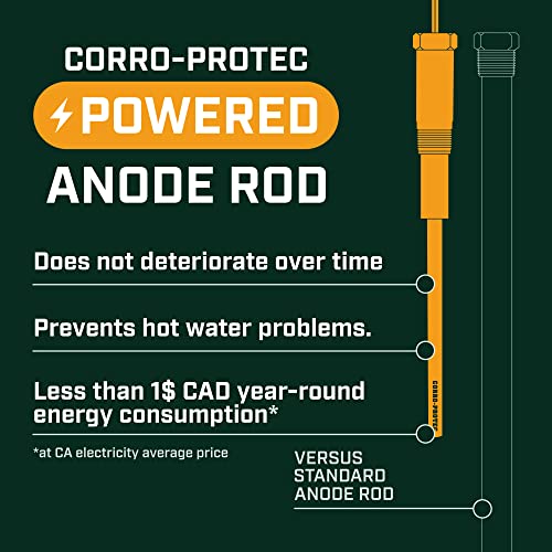 CorroProtec™ Powered Anode Rod for Water Heater, 20Year Warranty