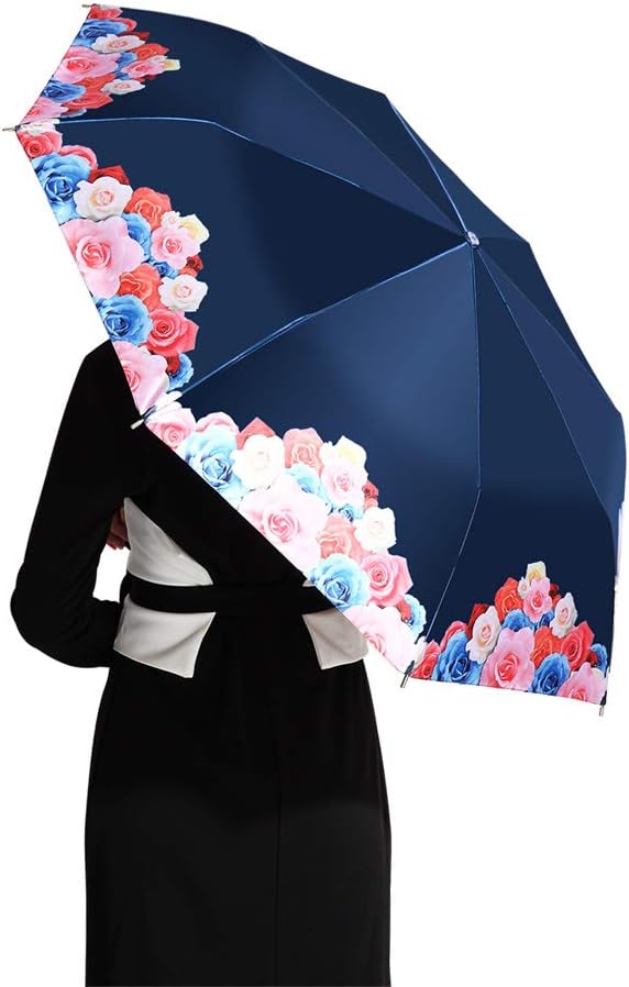 Loplay Parasol Umbrella, 99% UV Protection Travel Folding Sun Rain Umbrella- Compact UPF 50+ UV Block Umbrella