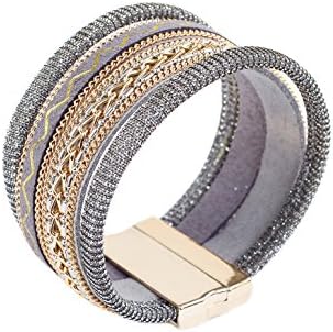 Vintage Cloth Leather Women Casual Charms Bracelets Jewelry Gift