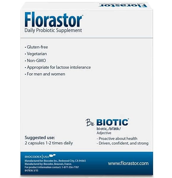 FLORASTOR DAILY PROBIOTIC SUPPLEMENT FOR WOMEN AND MEN, PROVEN TO SUPPORT DIGESTIVE HEALTH, SACCHAROMYCES BOULARDII CNCM I-745 (54 CAPSULES), PACK OF 3