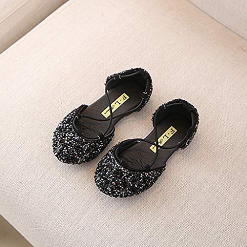 Alimao Kid's Glitter Sandals Sequin Pretty Party Dress Pumps Low Heels Princess Shoes,Girls Dress Wedding Party Bridesmaids Heel Mary Jane Princess Shoes
