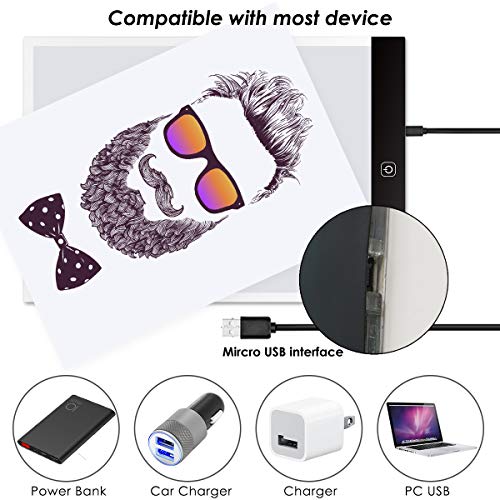 Diamond Painting A4 LED Light Pad Kits, Ultra-Thin Portable LED Light Box Board Tablet Tracer Artcraft Tracing Light with Stand and Clips Apply to Full Drill & Partial Drill 5D Diamond Painting - Thumbnail 3