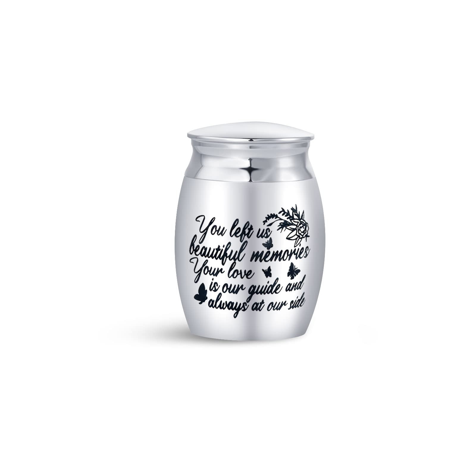 LSxAB Mini Memorial Urn for Human Cremation Ashes You Left Us Beautiful Memories Adult Funeral Share Small Urns Decorative Keepsake
