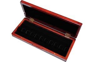 Reed123 Wooden Bassoon Reed Case, Red/Black, for 3/5/10 Reeds (for 10 reeds, red)