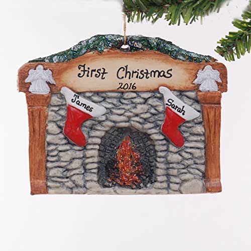 Amazon.com: personalized fireplace with two stockings christmas Amazon.com: Personalized Fireplace with Two Stockings Christmas
