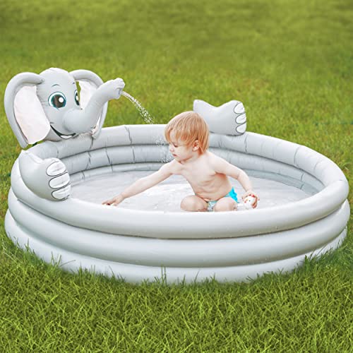 Inflatable Kiddie Pool for Toddlers with Sprinkler, Baby Pool
