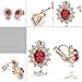 Yoursfs Garnet Crystal Clip on Earrings for Women 18K Rose Gold Plated Ruby CZ Cocktail Earrings