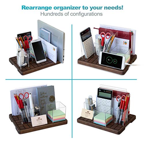 TESLYAR Adjustable Desk Organizer Сell Phone Stand Mail Holder Solid