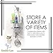 Gecko-Loc Extra Long Adjustable Length over the showerhead hanging shower caddy - bathroom caddies - for Shampoo, Soap, & Razors - Silver