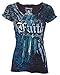 Archaic AFFLICTION Womens T-Shirt FAITH Wings Tattoo Biker UFC Sinful